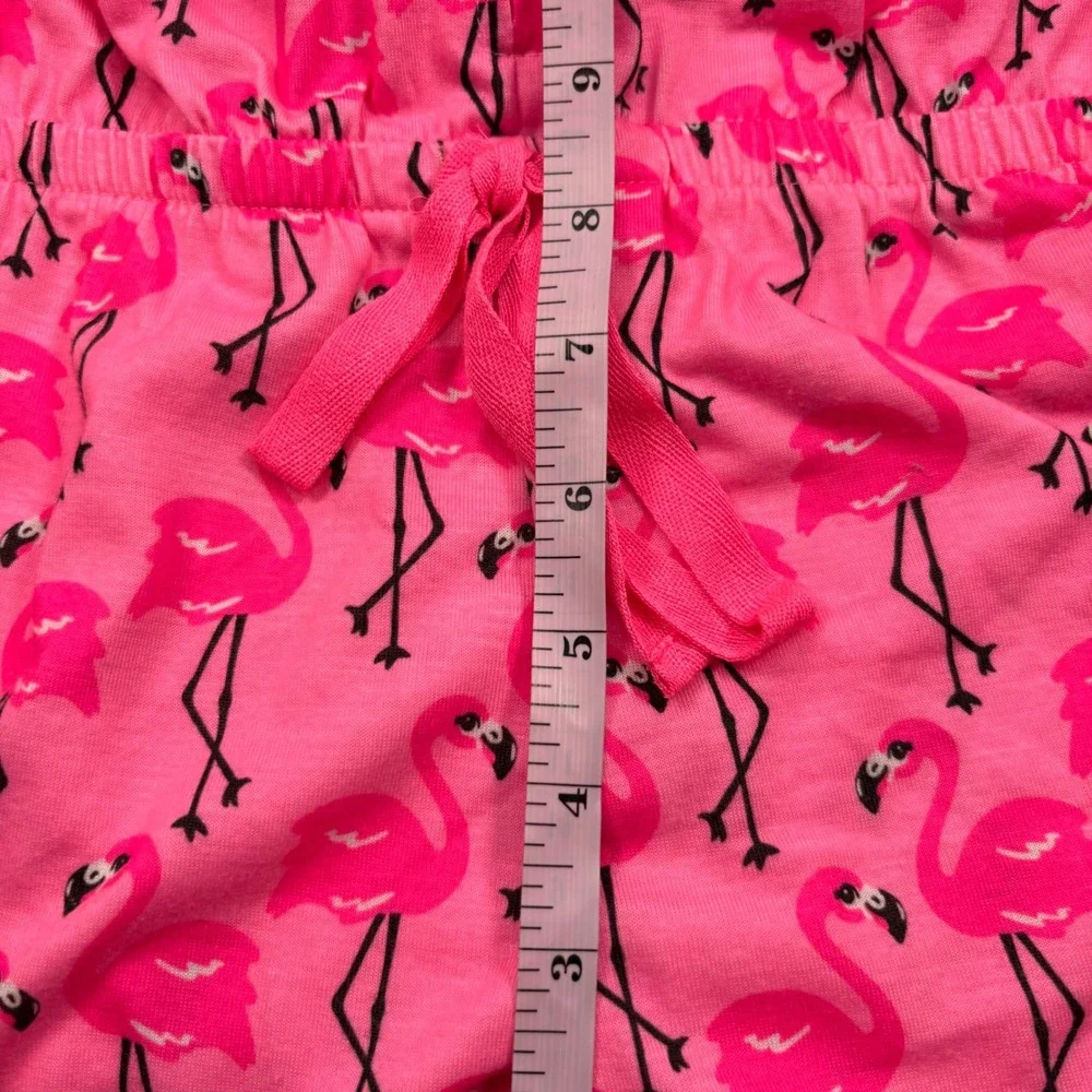 Justice Girls 14/16 Romper Pink Flamingo Hooded Zip Up Sleeveless Animal Novelty